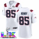 adult & youth,toddler NE Patriots 85 Hunter Henry Jersey Stitched White 2026 Super Bowl LX Patch