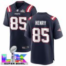 adult & youth,toddler NE Patriots 85 Hunter Henry Jersey Stitched Navy 2026 Super Bowl LX Patch