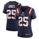 women's New England Patriots Uniform 25 Marcus Jones Jersey Stitched Activewear Navy Shirt