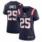 women's New England Patriots Uniform 25 Marcus Jones Jersey Stitched Activewear Navy Shirt