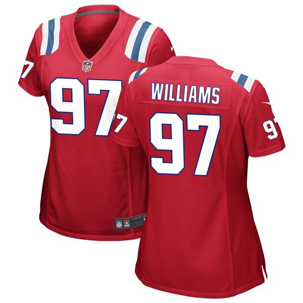 women's New England Patriots Uniform 97 Milton Williams Jersey Stitched Activewear Red Shirt