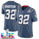 adult & youth,toddler Patriots 32 TreVeyon Henderson Jersey Stitched Blue 2026 Super Bowl LX Patch