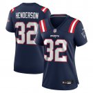 women's New England Patriots Uniform 32 TreVeyon Henderson Jersey Stitched Activewear Navy Shirt