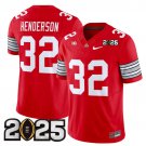 adult & youth Ohio State Buckeyes 32 TreVeyon Henderson Jersey College Red 2025 Patch Stitched