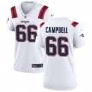 women's New England Patriots Uniform 66 Will Campbell Jersey Stitched Activewear White Shirt