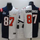 adult Patriots & Buccaneers 87 Rob Gronkowski Jersey Stitched Split Navy/White Super Bowl LIII/LV