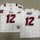 adult NE Patriots Uniform 12 Tom Brady Jersey Stitched Activewear White M&N Throwback Mesh Shirt