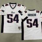 adult NE Patriots Uniform 54 Tedy Bruschi Jersey Stitched Activewear White M&N Throwback Mesh Shirt