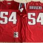 adult NE Patriots Uniform 54 Tedy Bruschi Jersey Stitched Activewear Red M&N Throwback Mesh Shirt