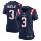 women's New England Patriots Uniform 3 Demario Douglas Jersey Stitched Activewear Navy Shirt