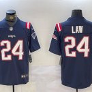 adult & youth,toddler NE Patriots Uniform 24 Ty Law Jersey Stitched Activewear Navy Shirt