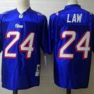 adult NE Patriots Uniform 24 Ty Law Jersey Stitched Activewear Royal M&N Throwback Mesh Shirt
