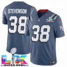 adult & youth,toddler Patriots 38 Rhamondre Stevenson Jersey Stitched Blue 2026 Super Bowl LX Patch
