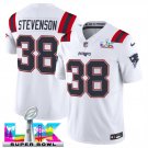 adult & youth,toddler Patriots 38 Rhamondre Stevenson Jersey Stitched White 2026 Super Bowl LX Patch