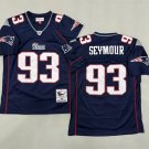 adult Patriots Uniform 93 Richard Seymour Jersey Stitched Activewear Navy M&N Throwback Mesh Shirt