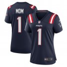 women's New England Patriots Uniform Number 1 Mom Jersey Stitched Activewear Navy Shirt