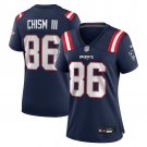 women's New England Patriots Uniform 86 Efton Chism III Jersey Stitched Activewear Navy Shirt