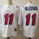 adult NE Patriots Uniform 11 Drew Bledsoe Jersey Stitched Activewear White M&N Throwback Mesh Shirt