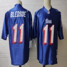adult NE Patriots Uniform 11 Drew Bledsoe Jersey Stitched Activewear Royal M&N Throwback Mesh Shirt