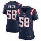women's New England Patriots Uniform 58 Jared Wilson Jersey Stitched Activewear Navy Shirt