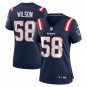 women's New England Patriots Uniform 58 Jared Wilson Jersey Stitched Activewear Navy Shirt