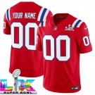adult & youth,toddler Patriots 00 Custom name number Jersey Stitched Red 2026 Super Bowl LX Patch