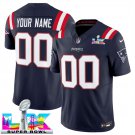 adult & youth,toddler Patriots 00 Custom name number Jersey Stitched Navy 2026 Super Bowl LX Patch