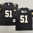 adult New Orleans Saints Uniform 51 Sam Mills Jersey Stitched Black M&N Throwback Mesh Activewear