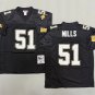 adult New Orleans Saints Uniform 51 Sam Mills Jersey Stitched Black M&N Throwback Mesh Activewear