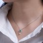 Leeyee S925 Genuine Pearl Green Spinel Snowflake Pendant Clavicle necklace for Women Girls Jewelry