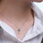 Leeyee S925 Genuine Pearl Green Spinel Snowflake Pendant Clavicle necklace for Women Girls Jewelry