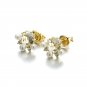 Leeyee S925 Sliver Vintage Fresh Water Pearl Crystal Stud Earring for Women Girls Gift Jewelry