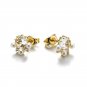 Leeyee S925 Sliver Vintage Fresh Water Pearl Crystal Stud Earring for Women Girls Gift Jewelry