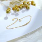 Leeyee 14K Gold Plated S925 Cubic Zirconia Smile Bracelet for Women Girls Custom Size Jewelry