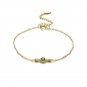 Leeyee 14K Gold Plated S925 Green Nano Candy Bracelet for Women Girls Custom Size Jewelry