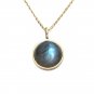 Leeyee 14K Gold Plated S925 Full Moon Labradorite Pendant for Women Girls Jewelry