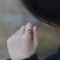 Leeyee S925 Sterling Silver Brazilian Amethyst Crystal Water Drop Ring Women Girls Gift Jewelry