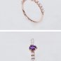 Leeyee S925 Silver 14K Rose Gold Plated Nature Gem Stone Water Drop Ring Hand Ornament