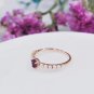 Leeyee S925 Silver 14K Rose Gold Plated Nature Gem Stone Water Drop Ring Hand Ornament
