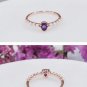 Leeyee S925 Silver 14K Rose Gold Plated Nature Gem Stone Water Drop Ring Hand Ornament