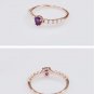 Leeyee S925 Silver 14K Rose Gold Plated Nature Gem Stone Water Drop Ring Hand Ornament