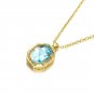 Leeyee S925 Sterling Silver Sky Blue Topaz Gem Pendant Necklace Jewelry for Women Girls Custom Size