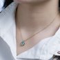 Leeyee S925 Sterling Silver Sky Blue Topaz Gem Pendant Necklace Jewelry for Women Girls Custom Size