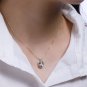 Leeyee S925 Sterling Silver Sky Blue Topaz Gem Pendant Necklace Jewelry for Women Girls Custom Size
