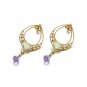 Leeyee S925 Sterling Sliver Nature Grape Gem Stone Stud Earring Vintage Leaf Eardrop Jewelry