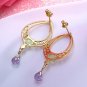 Leeyee S925 Sterling Sliver Nature Grape Gem Stone Stud Earring Vintage Leaf Eardrop Jewelry