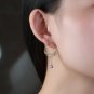 Leeyee S925 Sterling Sliver Nature Grape Gem Stone Stud Earring Vintage Leaf Eardrop Jewelry