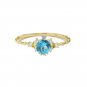 Leeyee S925 Sliver Women's Vintage Snowflake Finger Ring Nature Blue Topa Hand Ornament Jewelry