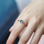 Leeyee S925 Sliver Women's Vintage Snowflake Finger Ring Nature Blue Topa Hand Ornament Jewelry