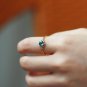 Leeyee S925 Sliver Women's Vintage Snowflake Finger Ring Nature Blue Topa Hand Ornament Jewelry